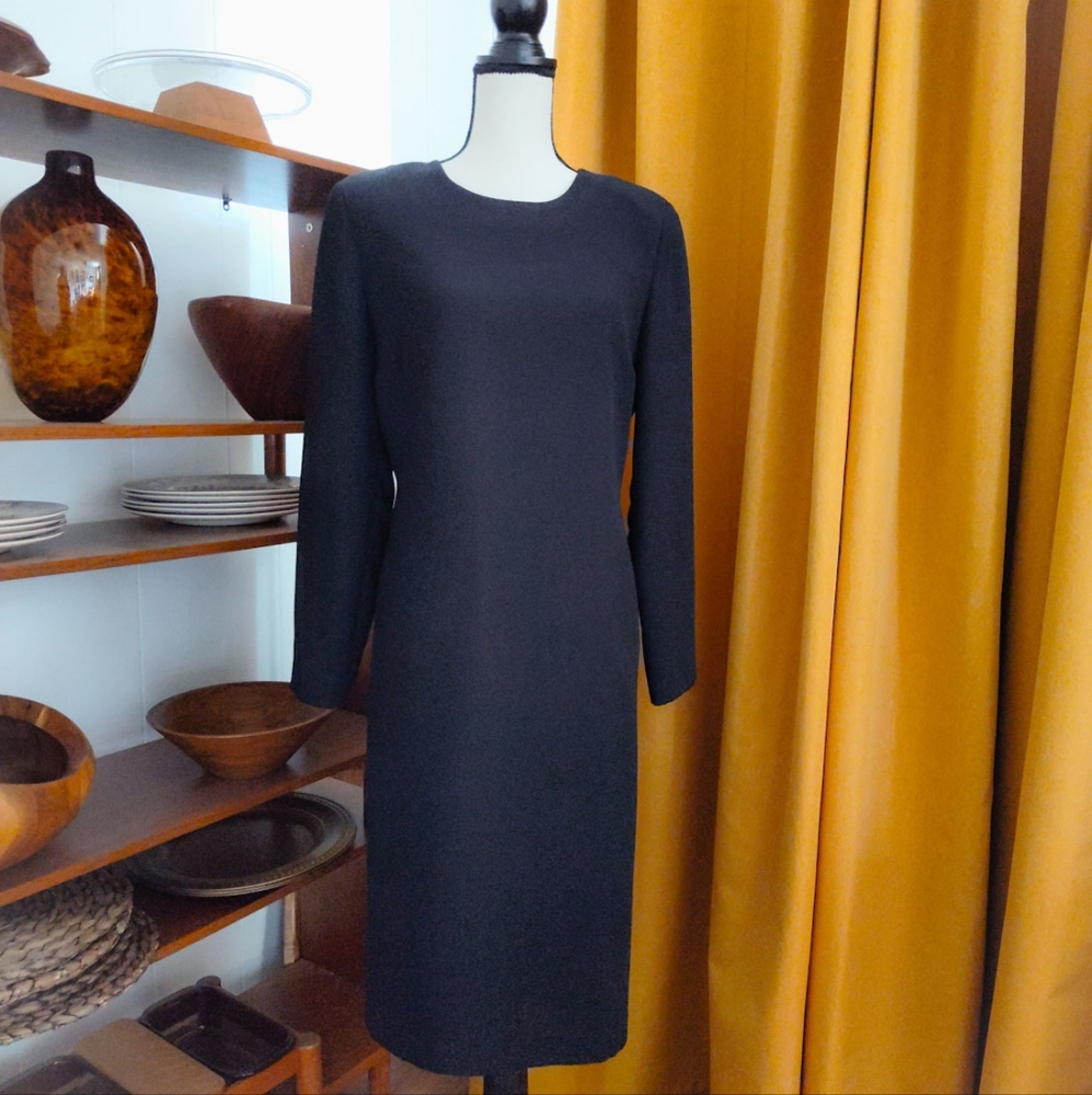 Vintage Perfect Little Black Vintage Dress Size 10/ Medium Lined - Picture 3 of 4